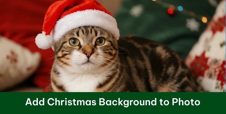 add christmas background to photo