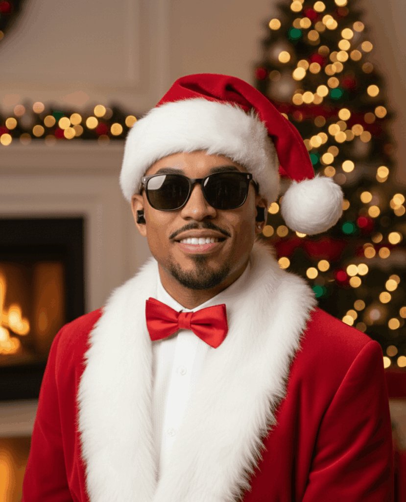 ai christmas handsome man with sunglass