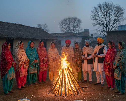 Traditional Punjabi Lohri celebration in India
