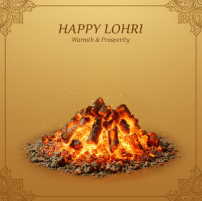 Minimal Lohri greeting card