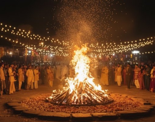 Outdoor Lohri night celebration