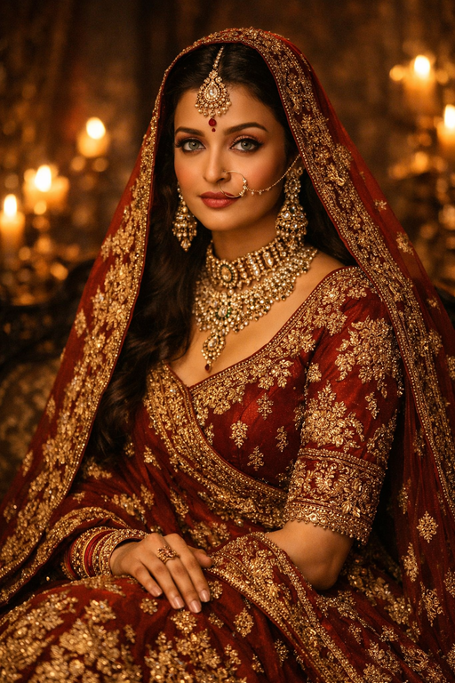 aishwarya rai lehenga prompt