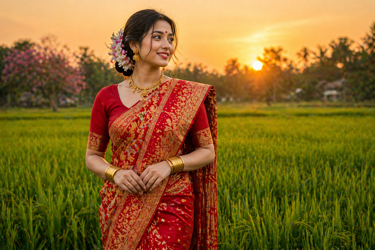 Bohag Bihu Traditional Dress Outfit Ai