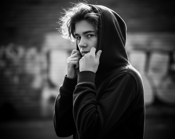 ChatGPT black and white portrait prompt