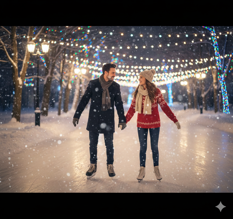 ice-skating-date-of-couple-under-festive-lights