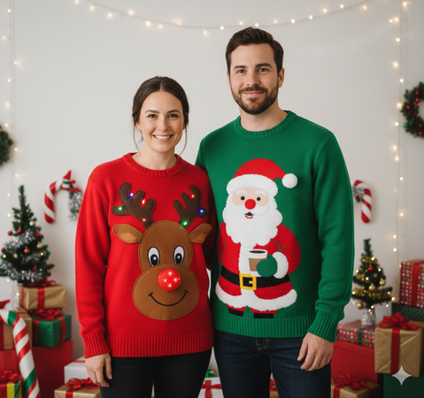 couple-in-matching-ugly-christmas-sweater-designs