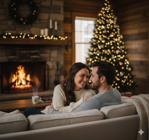 couple-cuddling-by-the-fireplace