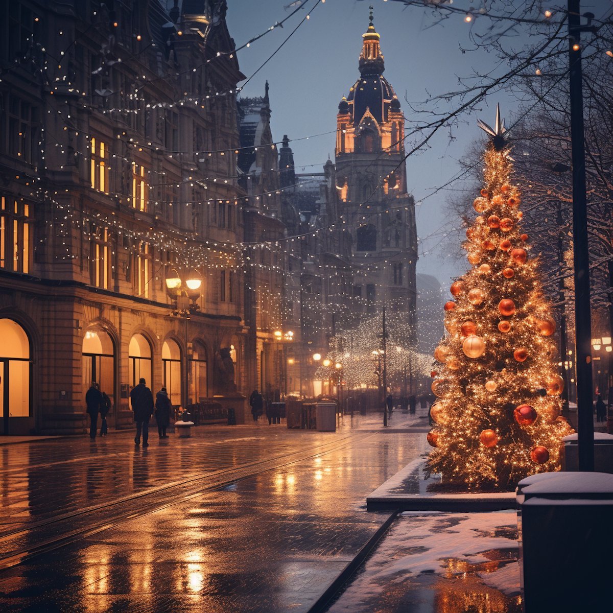 christmas tree and street ai