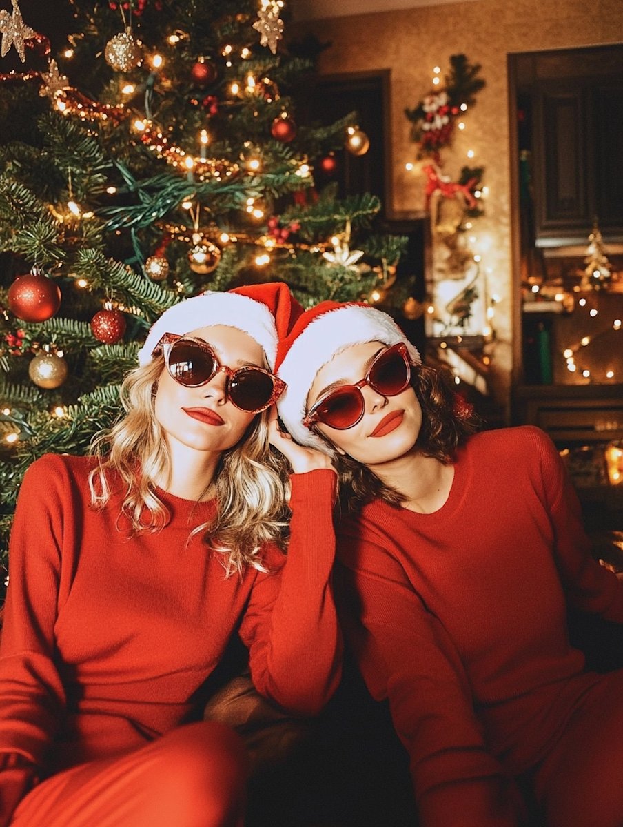 christmas tree and young women ai