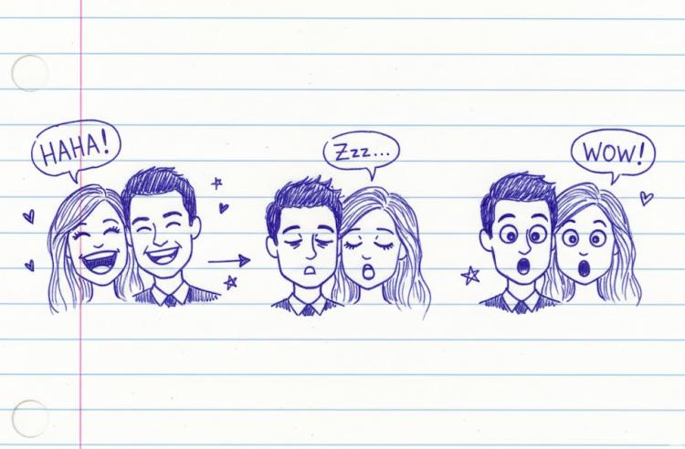 a couple in different moods