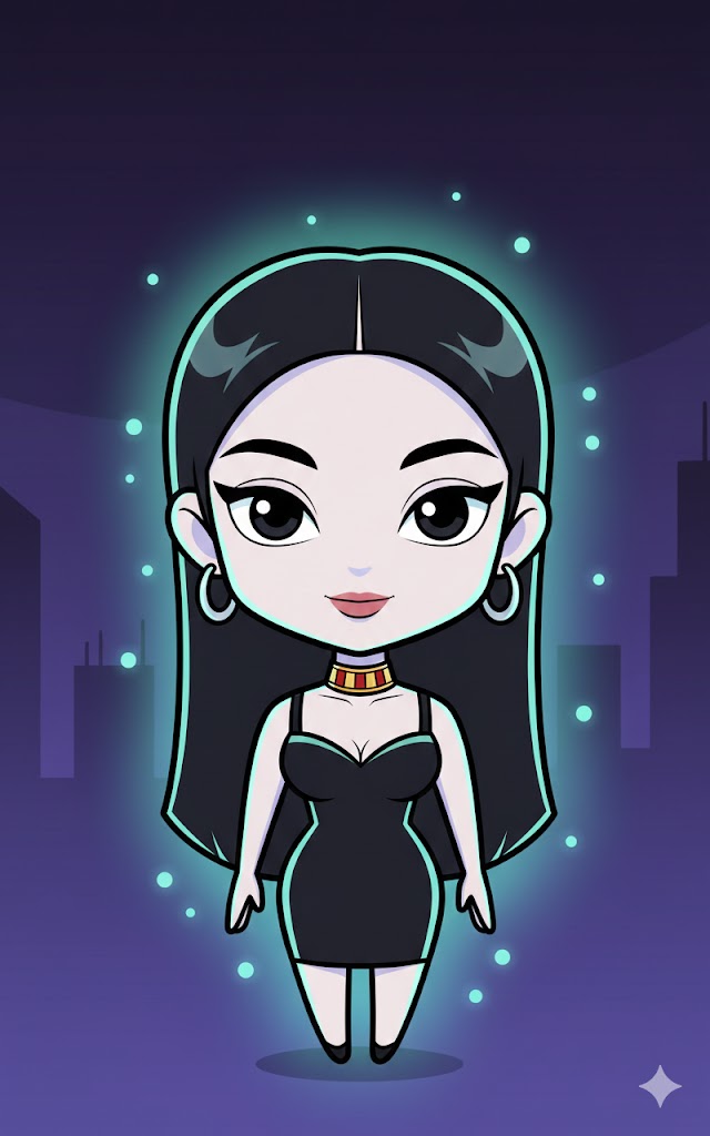 a Chibi  Danny Phantom–style cartoon female character