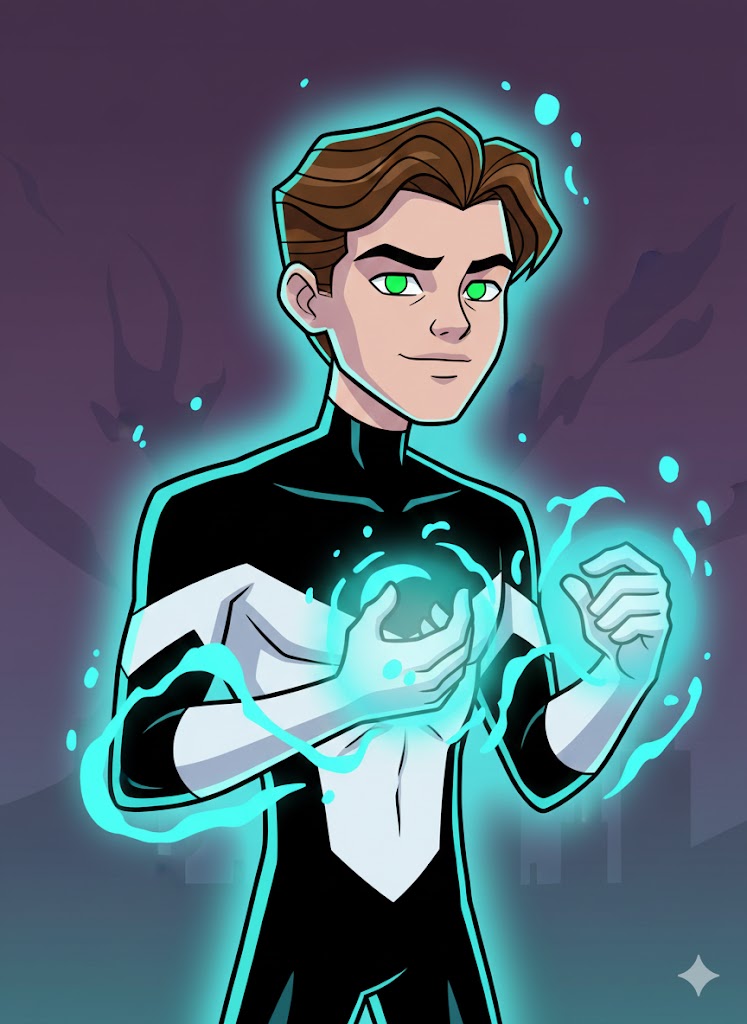 a personalized Danny Phantom–style cartoon hero