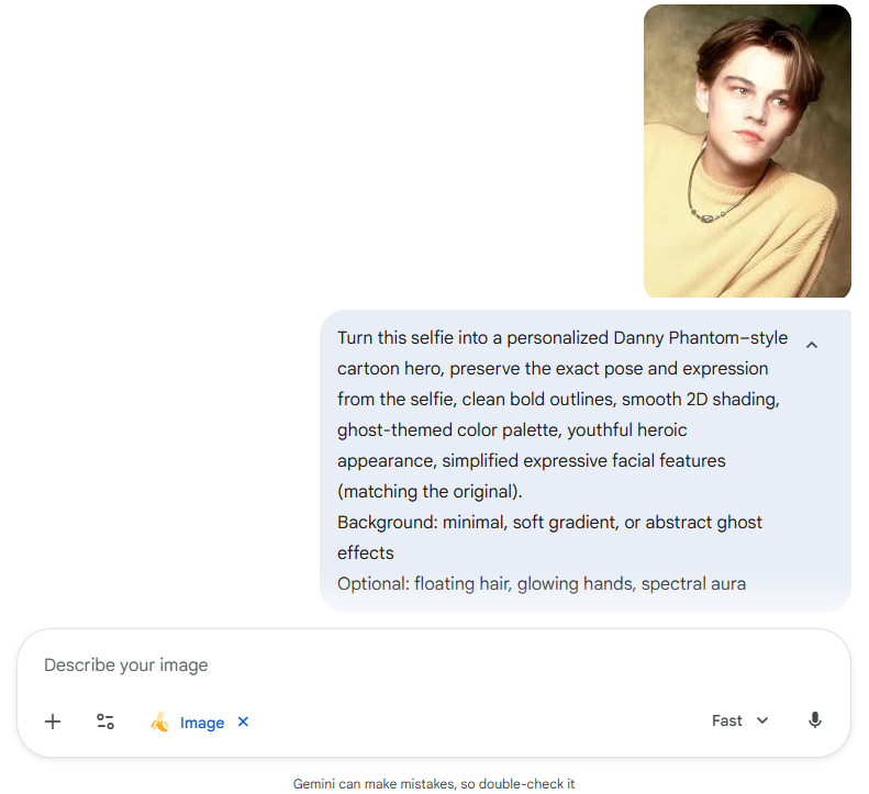 generate a Danny Phantom image in Gemini
