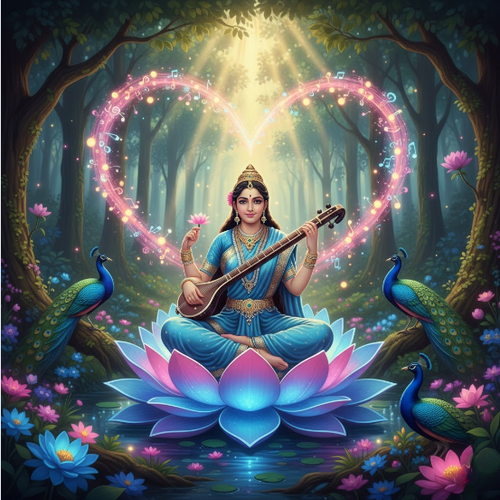 Enchanted Forest Goddess Saraswati