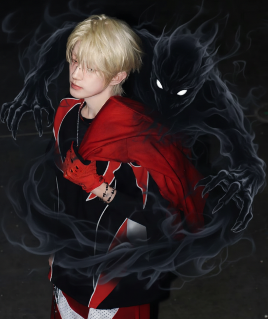 demon behind me ai photo