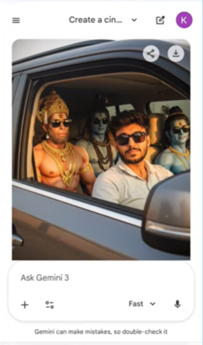 Generate God Driving Car Ai Video Editing on Gemini