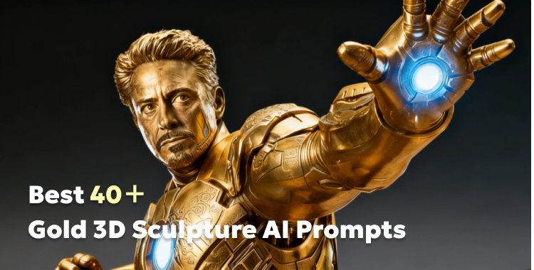 gold 3d sculpture ai prompts