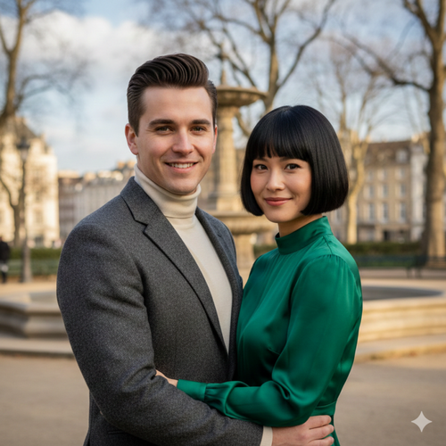 A Oval Face Shape Man and a Oval Face Shape Woman