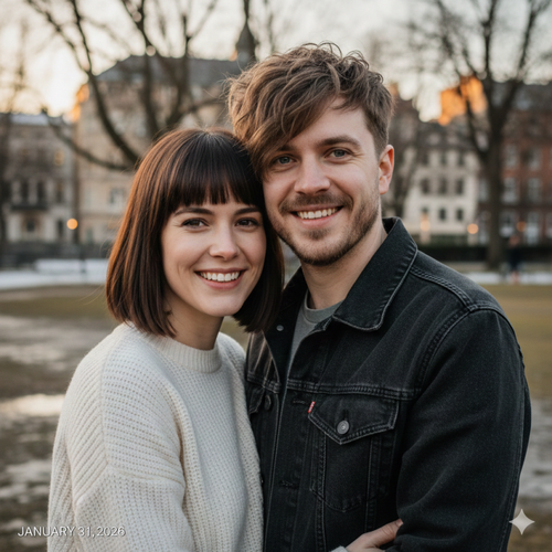 A Rectangle Face Shape Man and a Rectangle Face Shape Woman