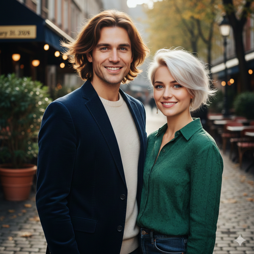 A Diamond Face Man and a Diamond Face Woman