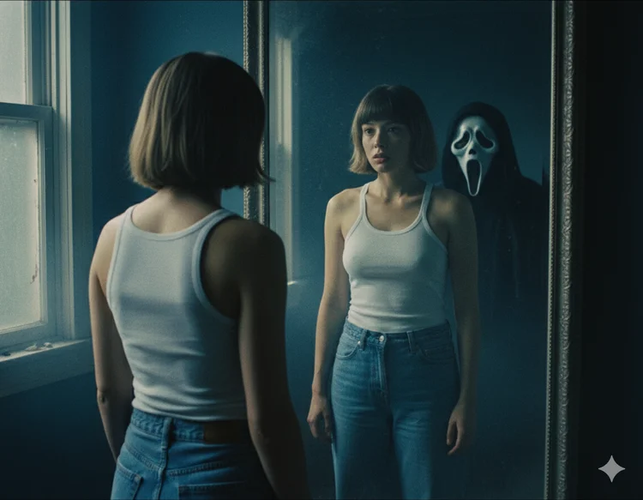 Halloween Ghostface Mirror Portrait