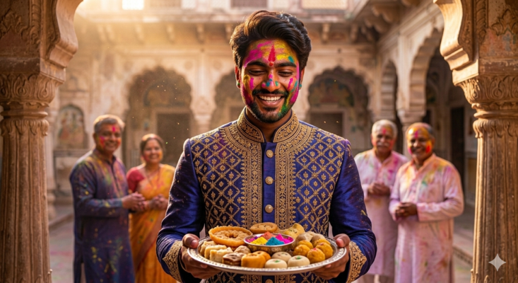 Traditional Ethnic Holi AI Photos for Boys