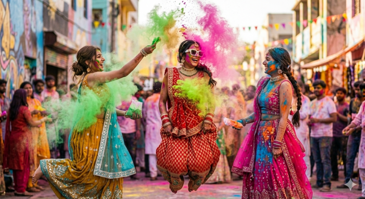 Holi AI Photo Prompts for Girls