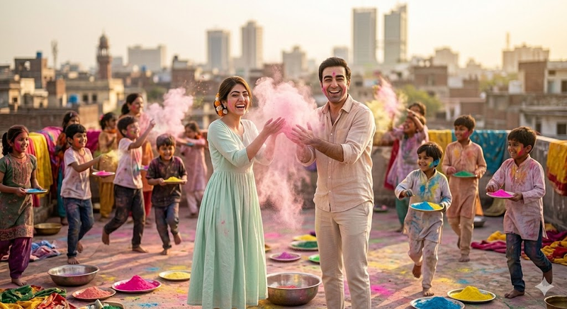 Holi Couple Ai Prompt