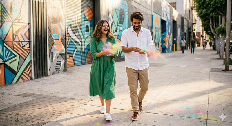 Holi Couple Ai Prompt