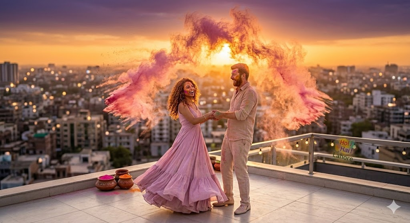 Holi Couple Ai Prompt