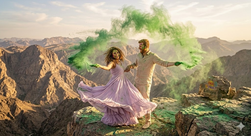 Holi Couple Ai Prompt