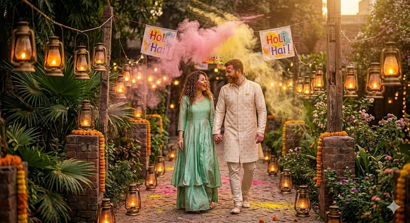 Holi Couple Ai Prompt