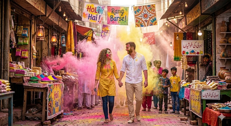 Holi Couple Ai Prompt