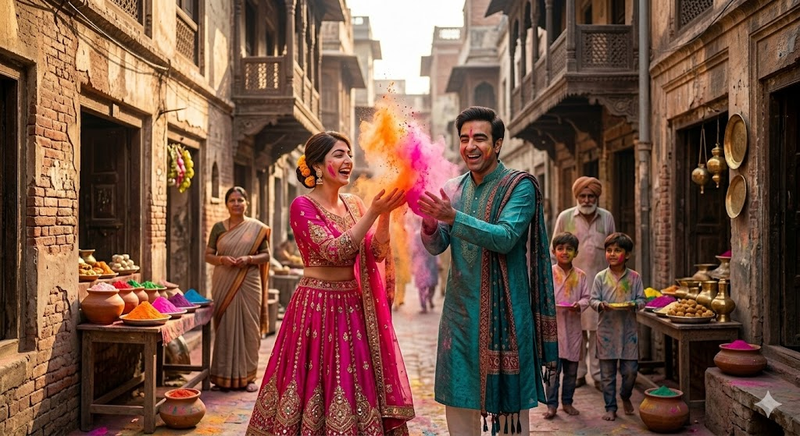 Holi Couple Ai Prompt