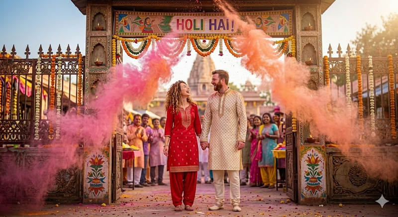 Holi Couple Ai Prompt