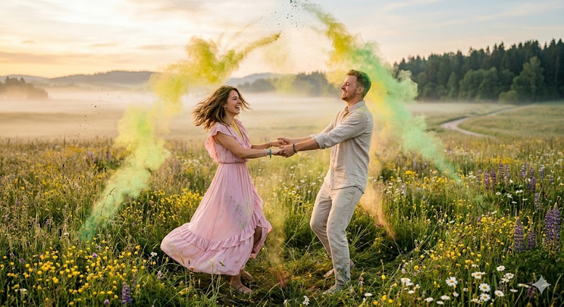 Holi Couple Ai Prompt