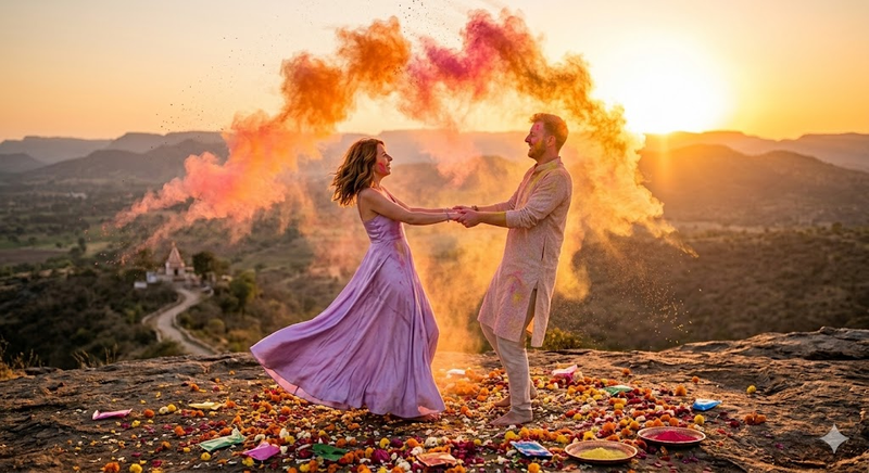Holi Couple Ai Prompt