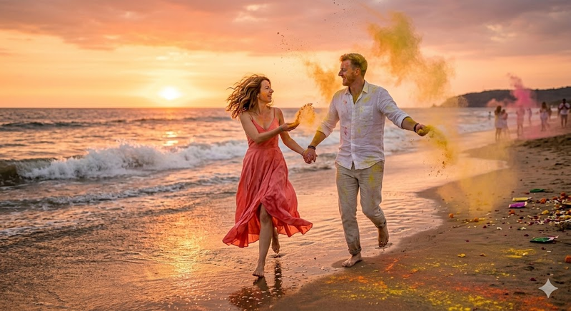 Holi Couple Ai Prompt