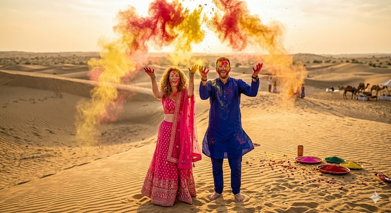 Holi Couple Ai Prompt