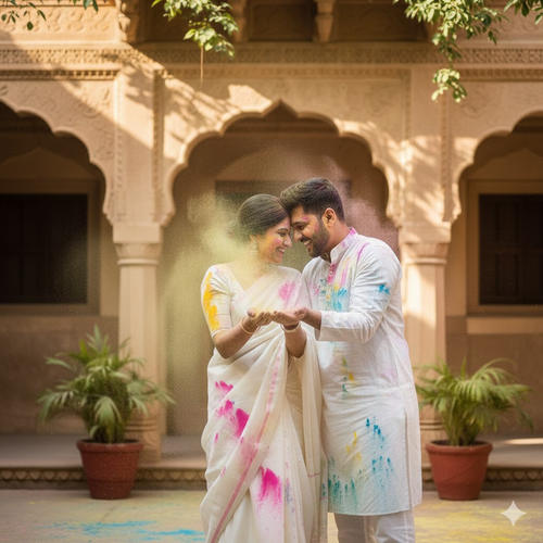 Holi Couple Ai Prompt