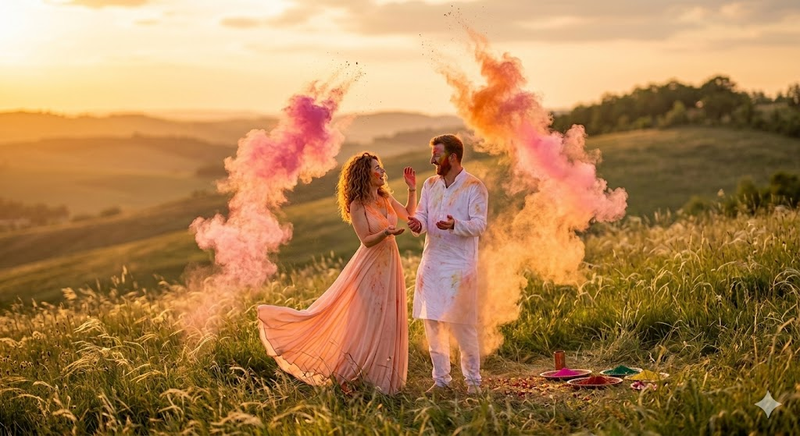 Holi Couple Ai Prompt