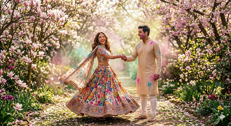 Holi Couple Ai Prompt