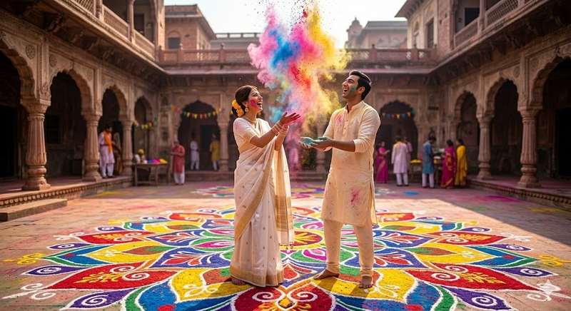 Holi Couple Ai Prompt