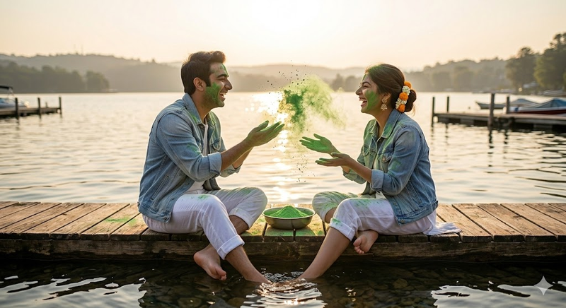 Holi Couple Ai Prompt