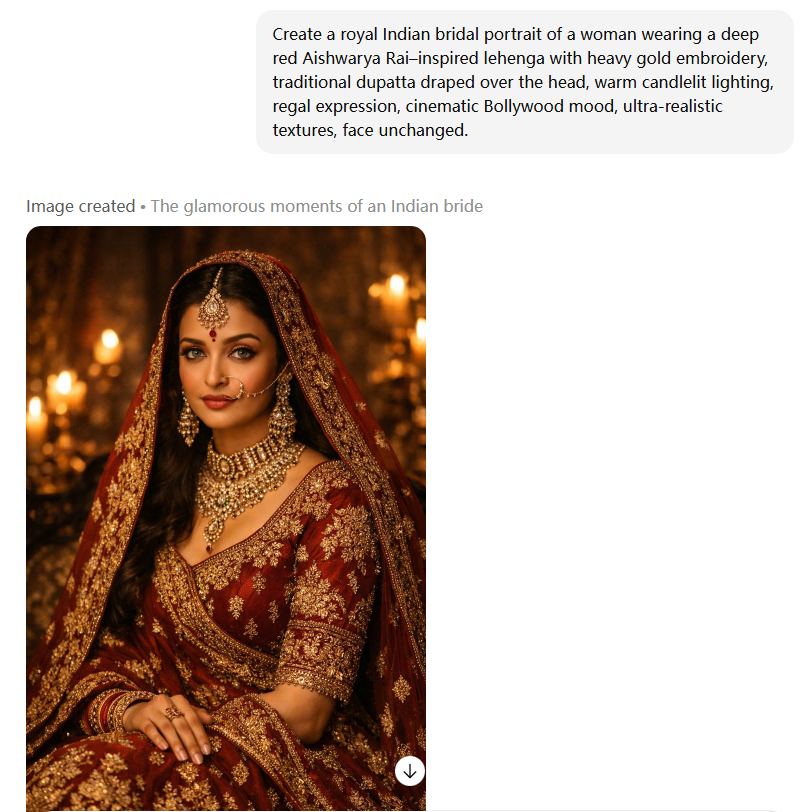 How to Use Aishwarya Rai Lehenga AI Prompts in Gemini or ChatGPT