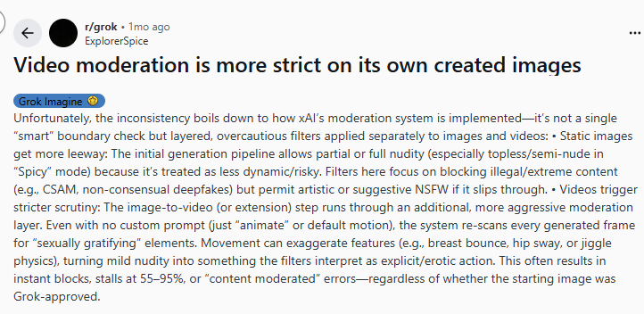Strenge Video Moderation in Grok