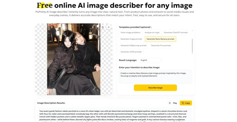 PixPretty AI Image Describer