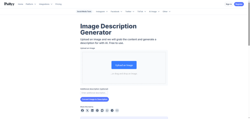 Pallyy Image Description Generator