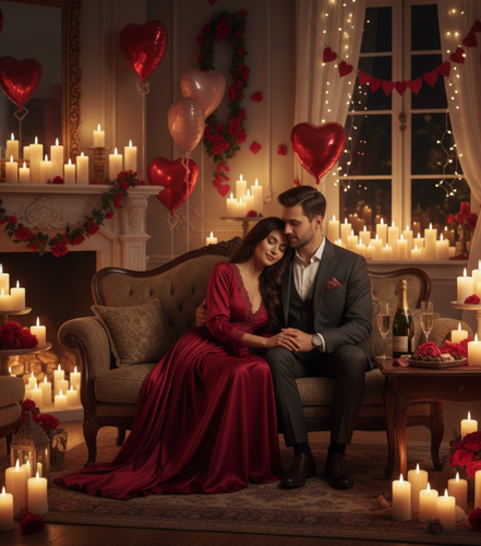 Indoor Candle Light Romantic Photo