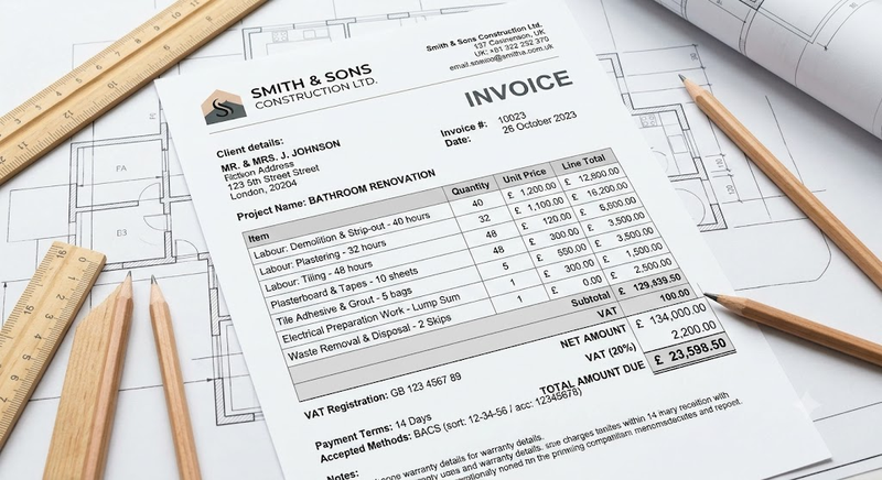 Typical Construction Invoice Example